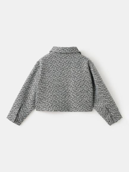 Mango Kids' Chenoa Tweed Blazer, Medium Blue - view 2, Medium Blue