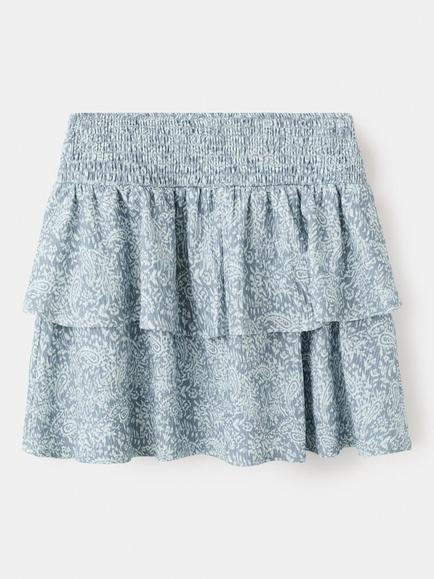 Mango Kids' Printed Ruffle Skirt, Medium Blue - view 2, Medium Blue