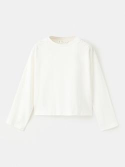 Mango Kids' Perli Long Sleeve T-Shirt, Natural White - view 2, Natural White