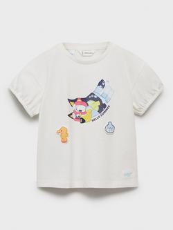 Mango Kids' Cotton Bluey T-Shirt, Natural White, Natural White