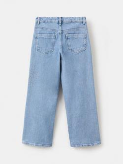 Mango Kids' Anabel Straight Jeans, Open Blue - view 2, Open Blue