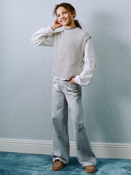Mango Kids' Shine Jeans, Light Blue, Light Blue
