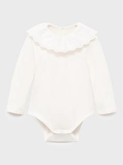 Mango Baby Lurais Long Sleeve Bodysuit, Natural White, Natural White