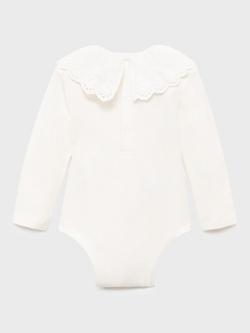 Mango Baby Lurais Long Sleeve Bodysuit, Natural White - view 2, Natural White