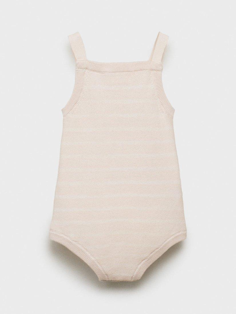 Product image 2 of 4, which shows Mango Baby Dani Romper, Pastel Pink, 3-6 months