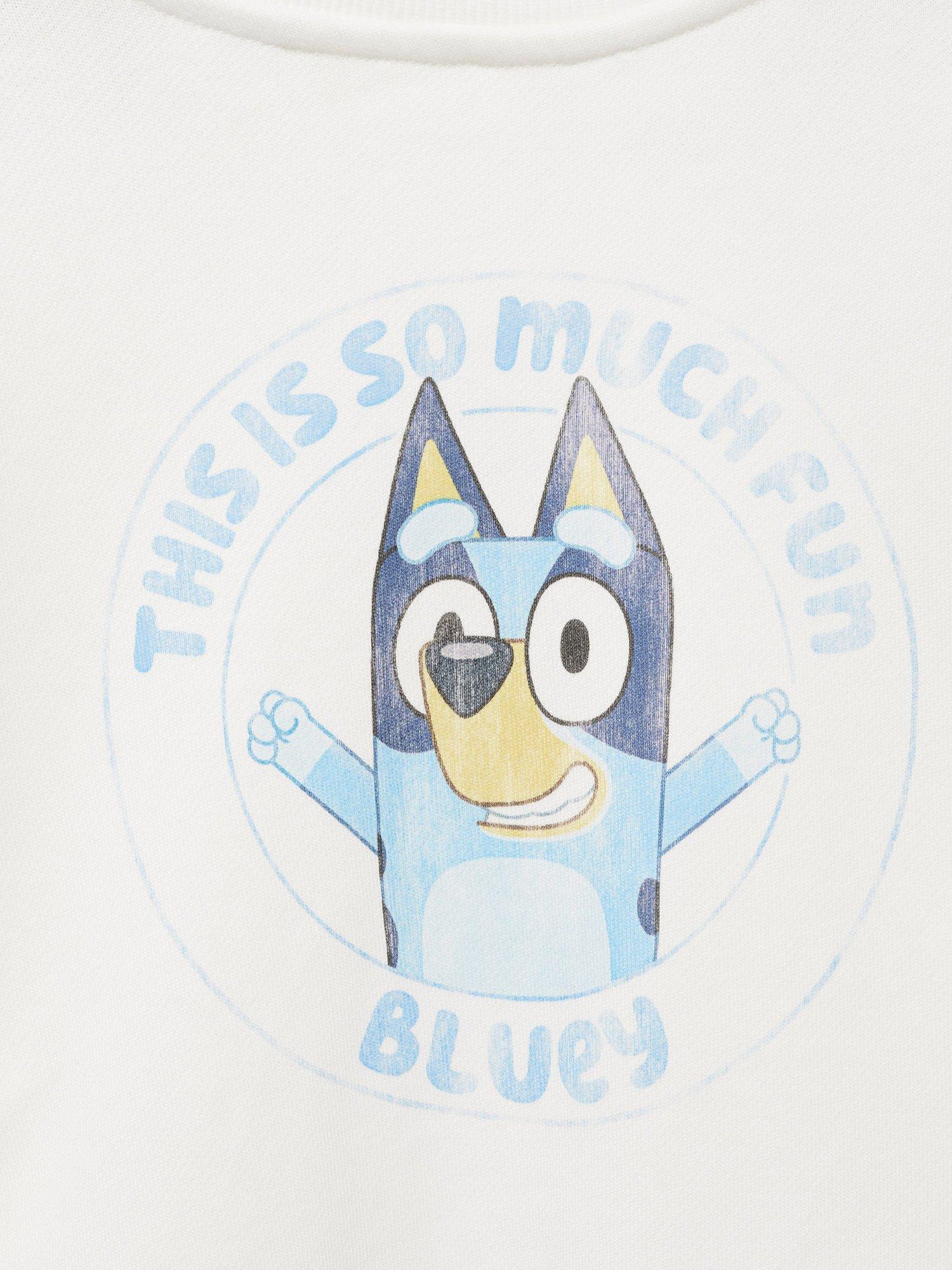 Product image 3 of 4, which shows Mango Kids' Bluey Fun Sweatshirt, Natural White, 2-3 years