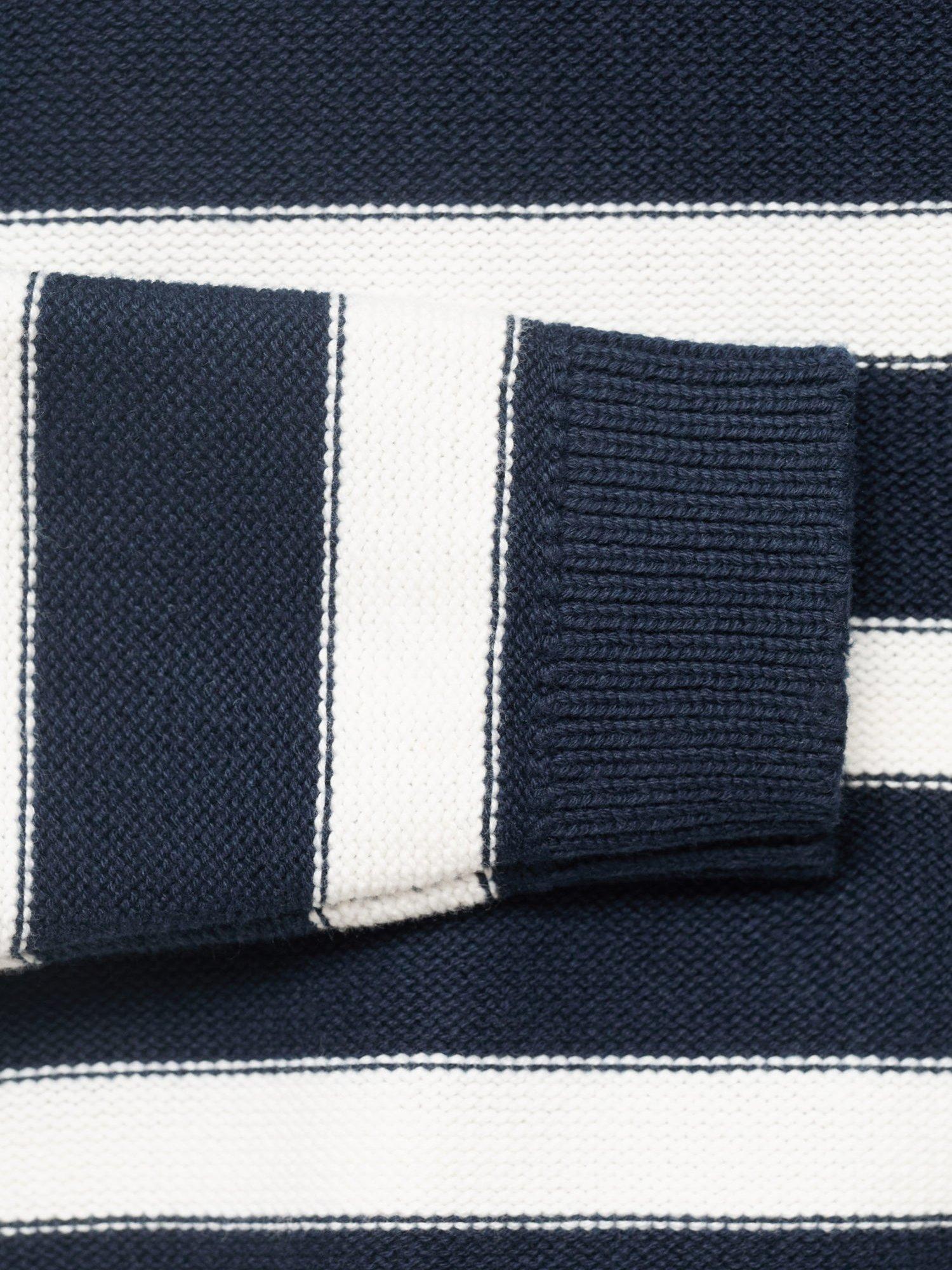 Product image 4 of 4, which shows Mango Kids' Dylan Cotton Striped Jumper, Navy, 11-12 years