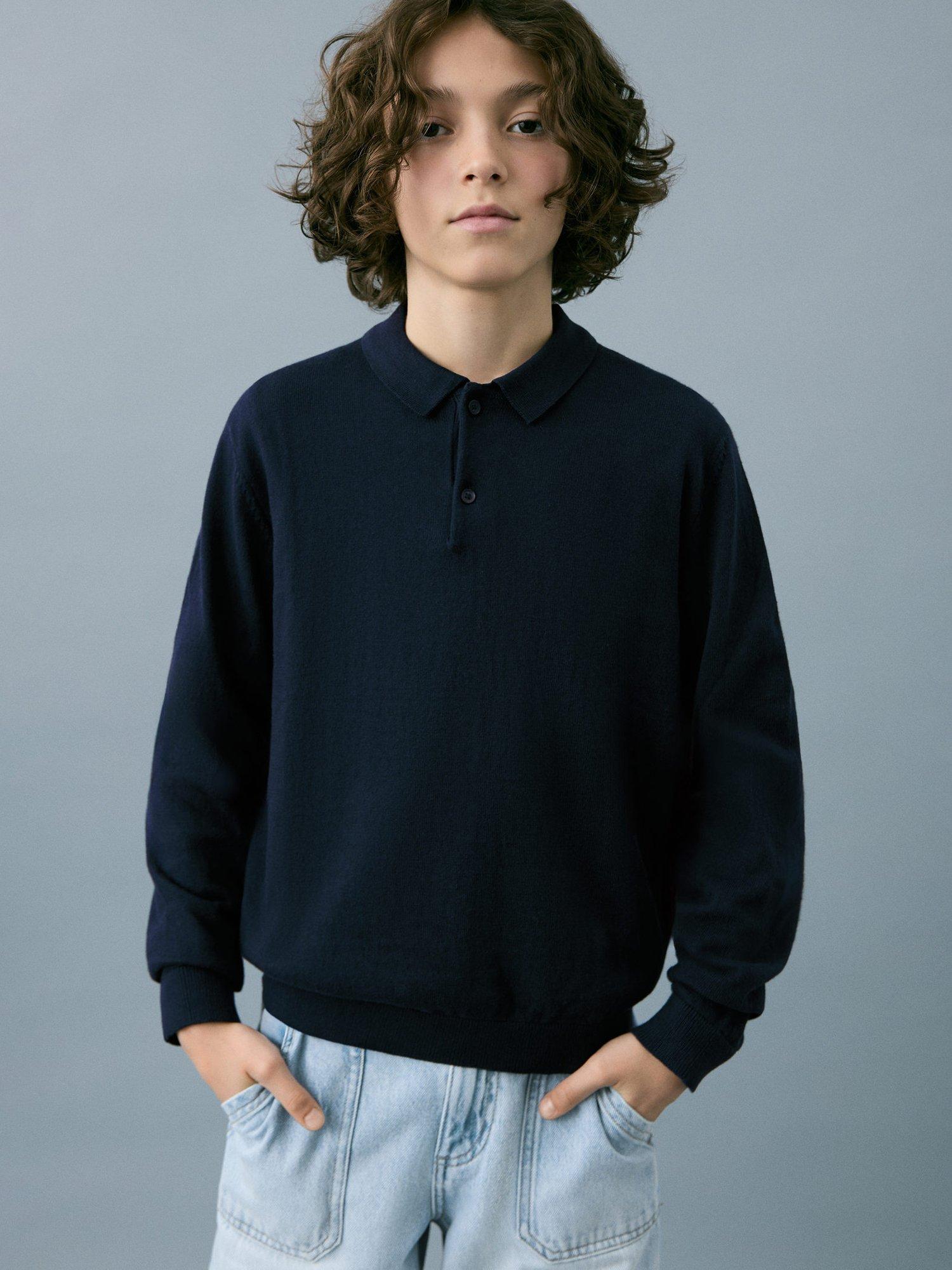 Product image 1 of 6, which shows Mango Kids' Marco Cotton Jumper, Navy, 11-12 years