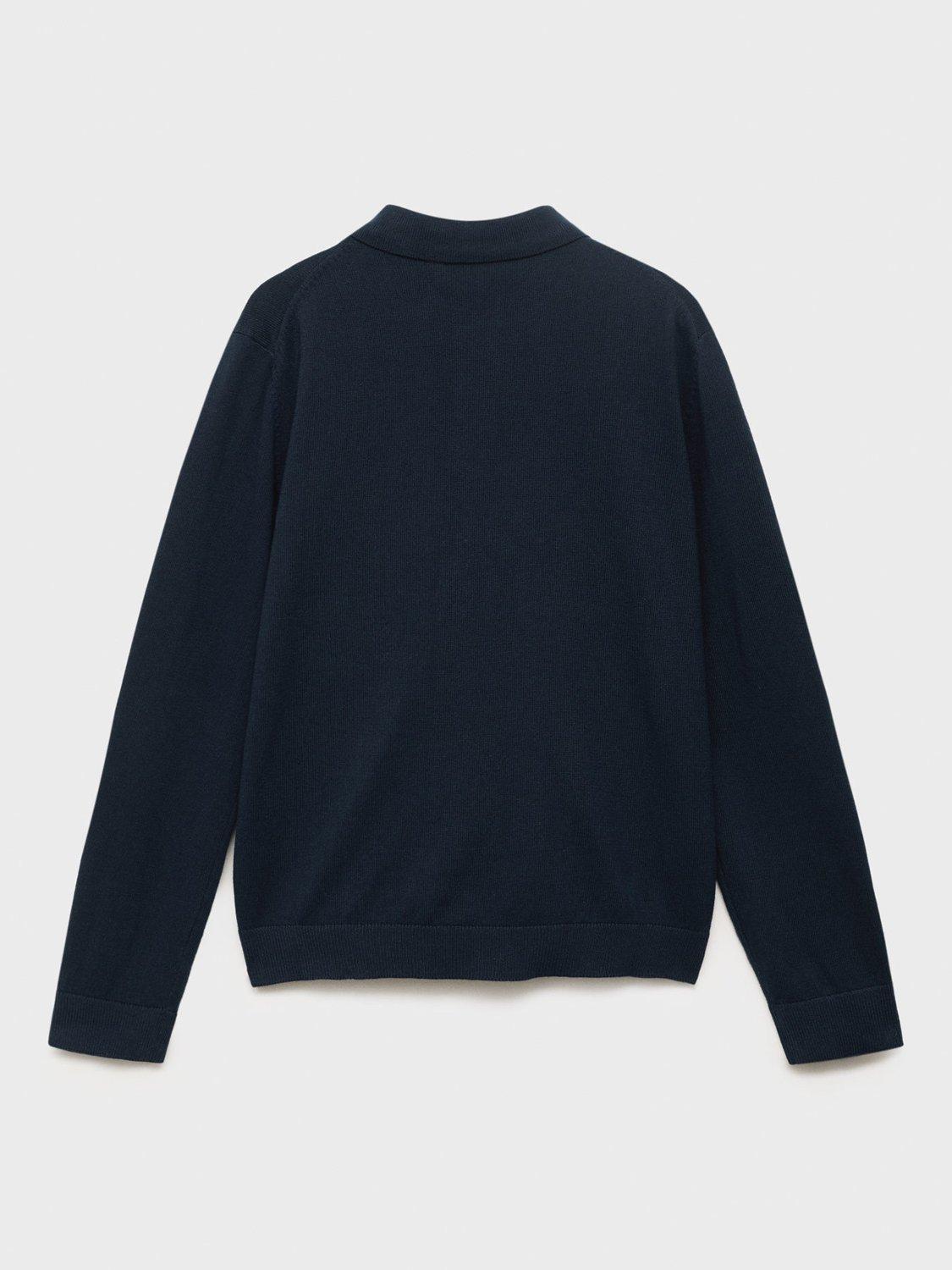 Product image 3 of 6, which shows Mango Kids' Marco Cotton Jumper, Navy, 11-12 years