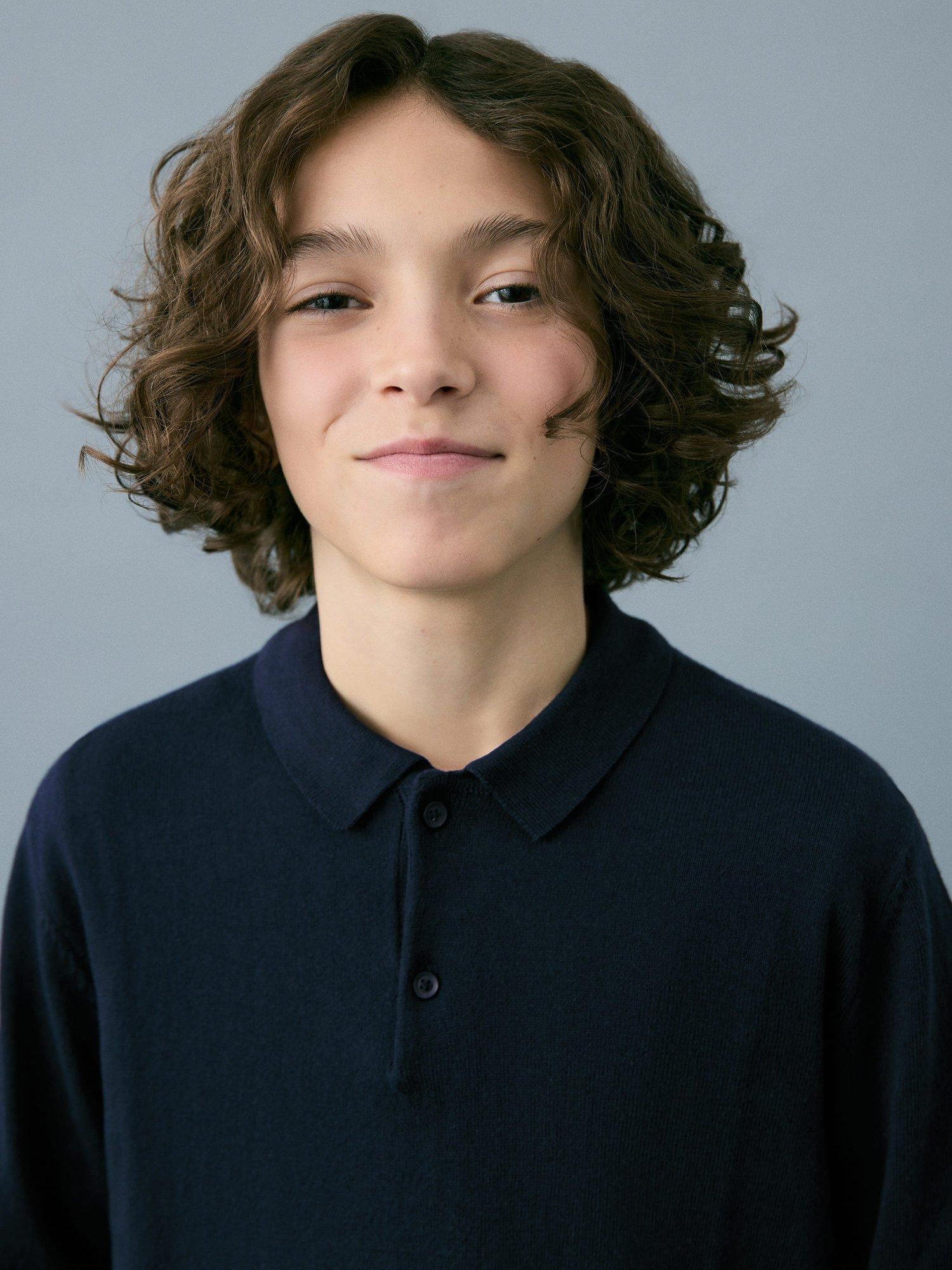 Product image 5 of 6, which shows Mango Kids' Marco Cotton Jumper, Navy, 11-12 years