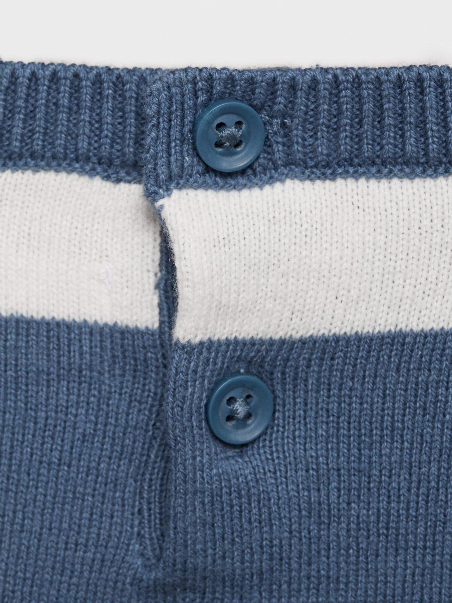 Product image 5 of 5, which shows Mango Kids' Sammy Cotton Stripe Jumper, Medium Blue, 12-18 months