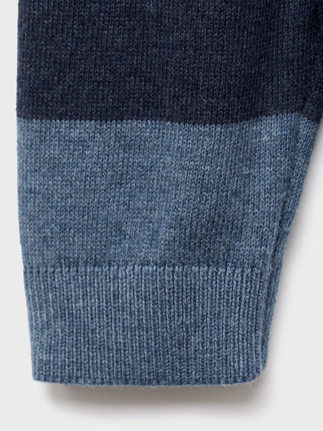 Product image 5 of 7, which shows Mango Kids' Wally Cotton Stripe Jumper, Medium Blue, 11-12 years
