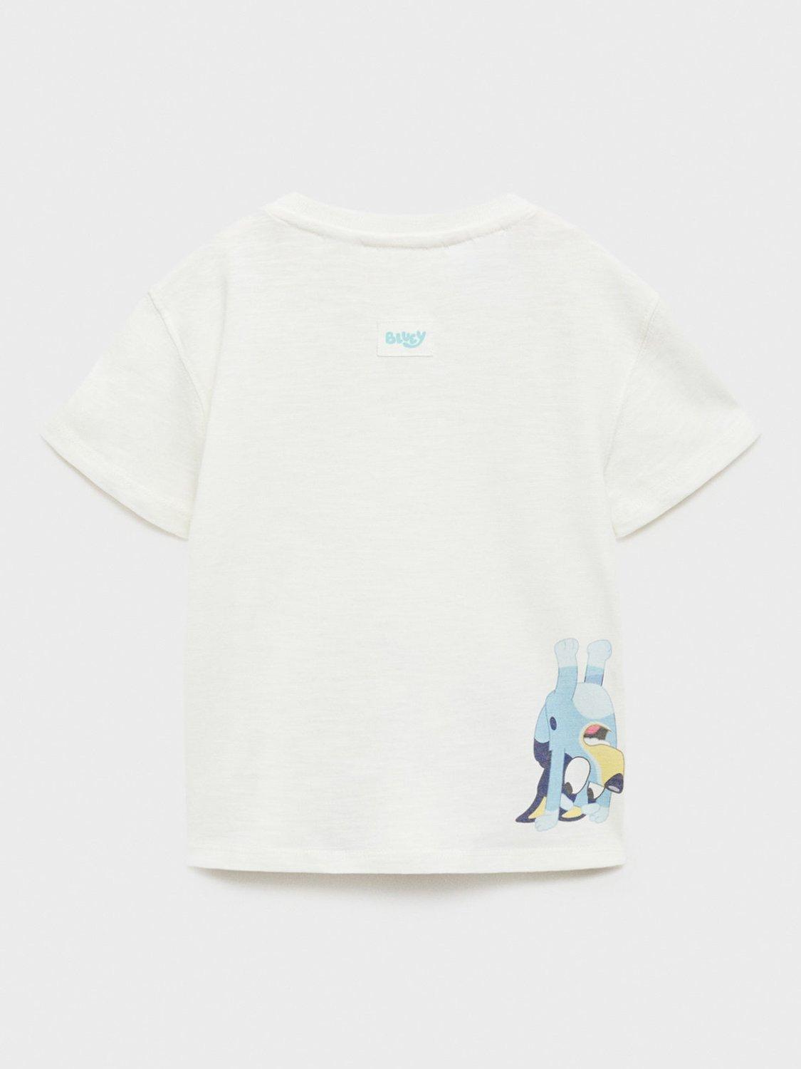 Product image 2 of 4, which shows Mango Kids' Bluey Lets Do This T-Shirt, Natural White, 4-5 years