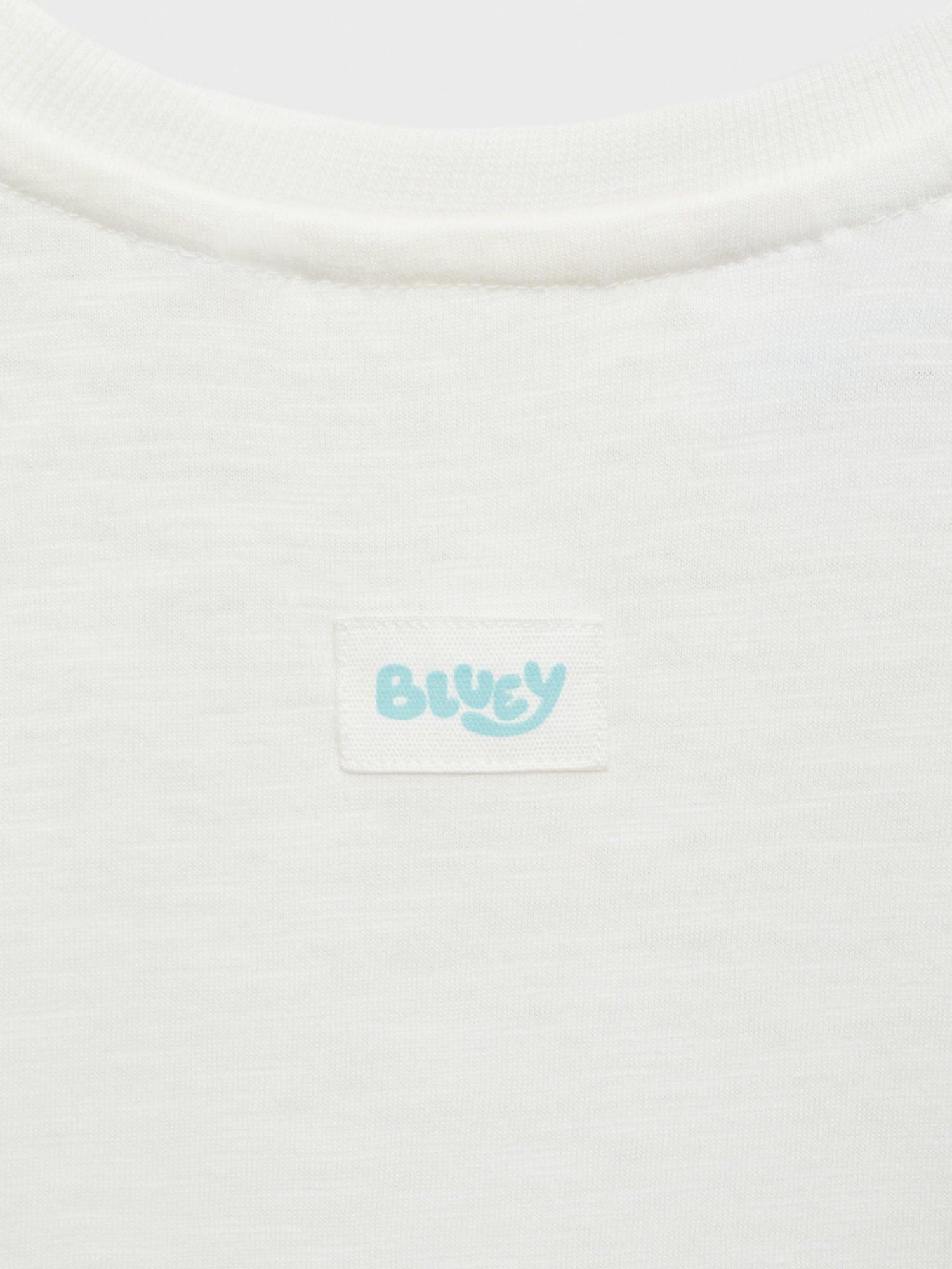Product image 3 of 4, which shows Mango Kids' Bluey Lets Do This T-Shirt, Natural White, 4-5 years