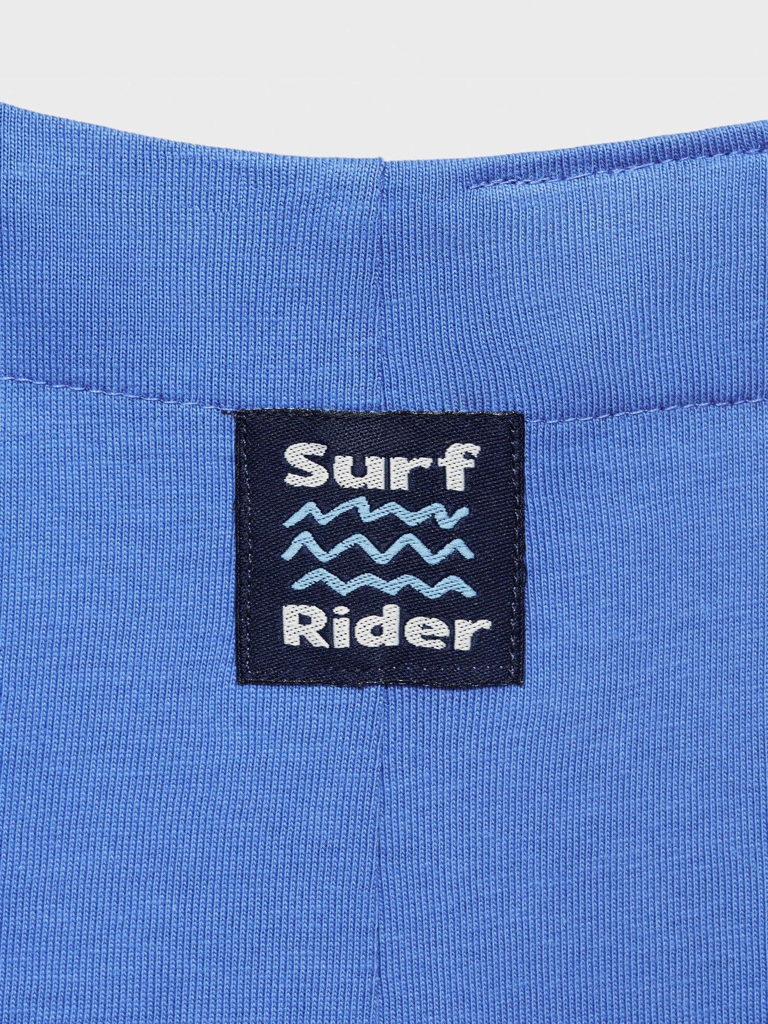 Product image 5 of 6, which shows Mango Kids' Klein Cotton Short Dungarees, Bright Blue, 5-6 years