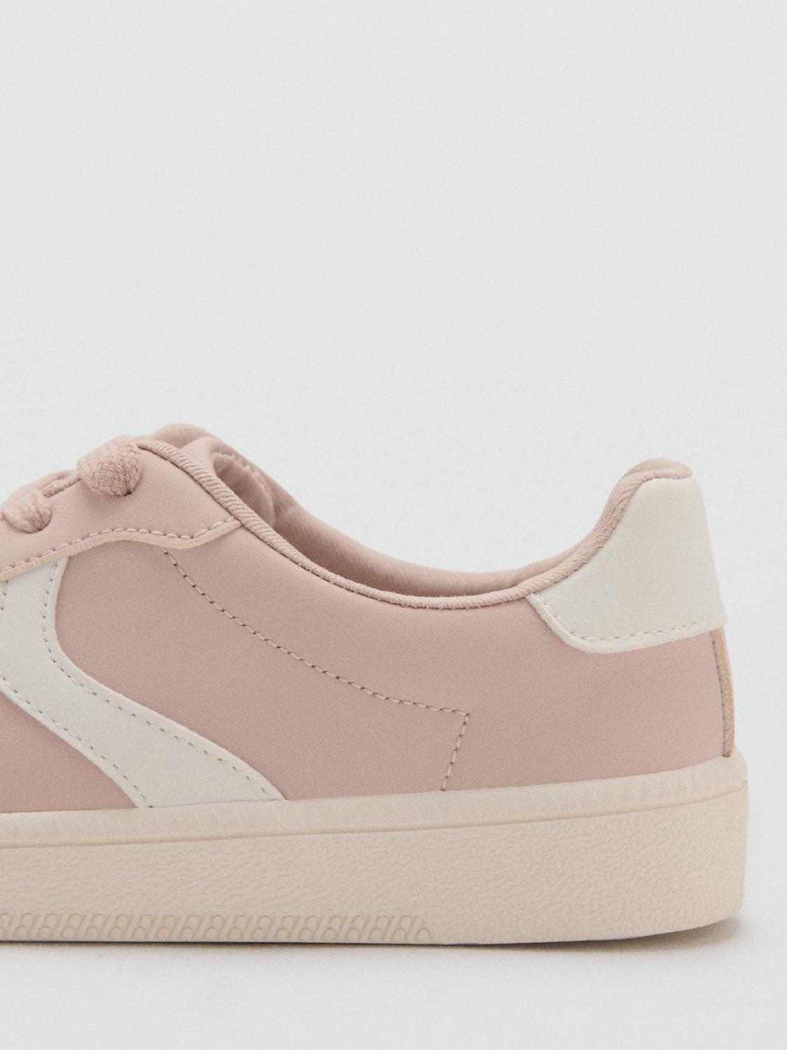 Product image 3 of 4, which shows Mango Kids' Suede Trainers, Pastel Pink, 1