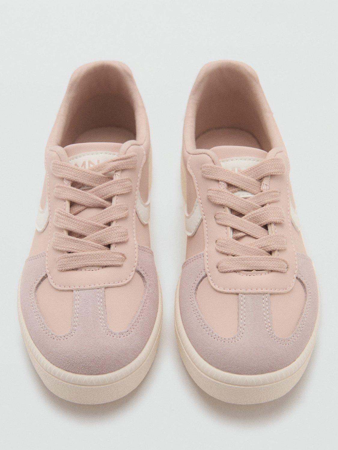 Product image 4 of 4, which shows Mango Kids' Suede Trainers, Pastel Pink, 1