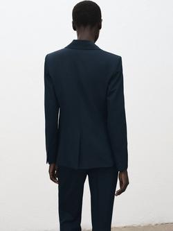 Mango Boreal Single Button Blazer, Navy - view 2, Navy