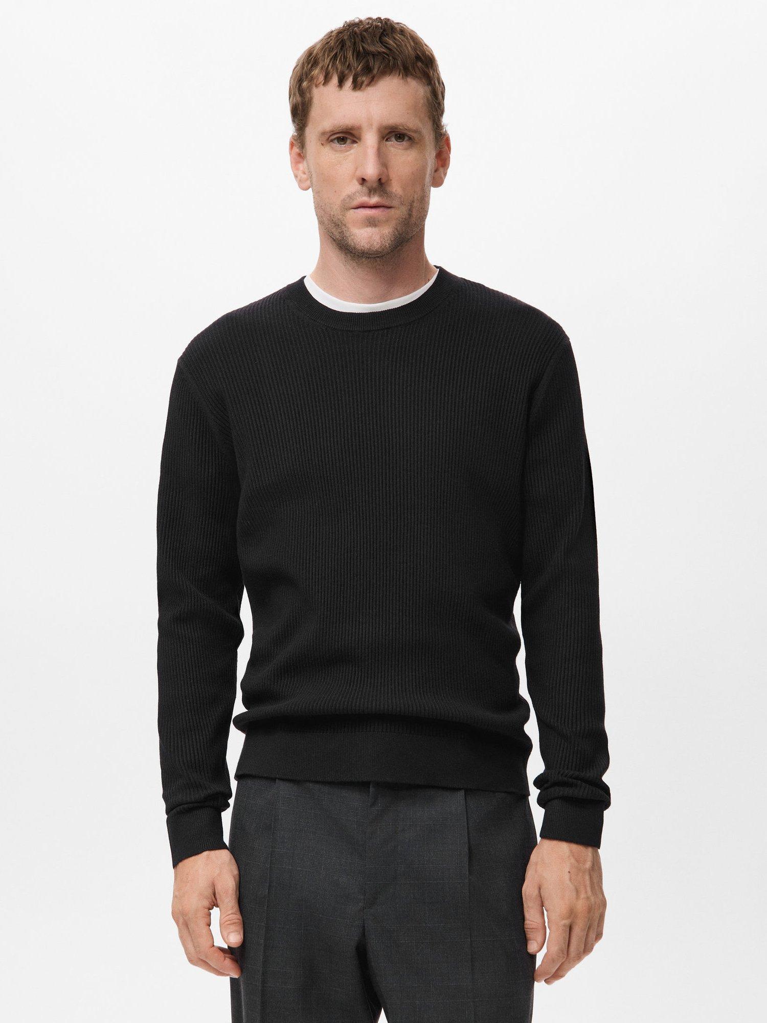 Product image 1 of 8, which shows Mango Antigua Crew Neck Jumper, Black, M