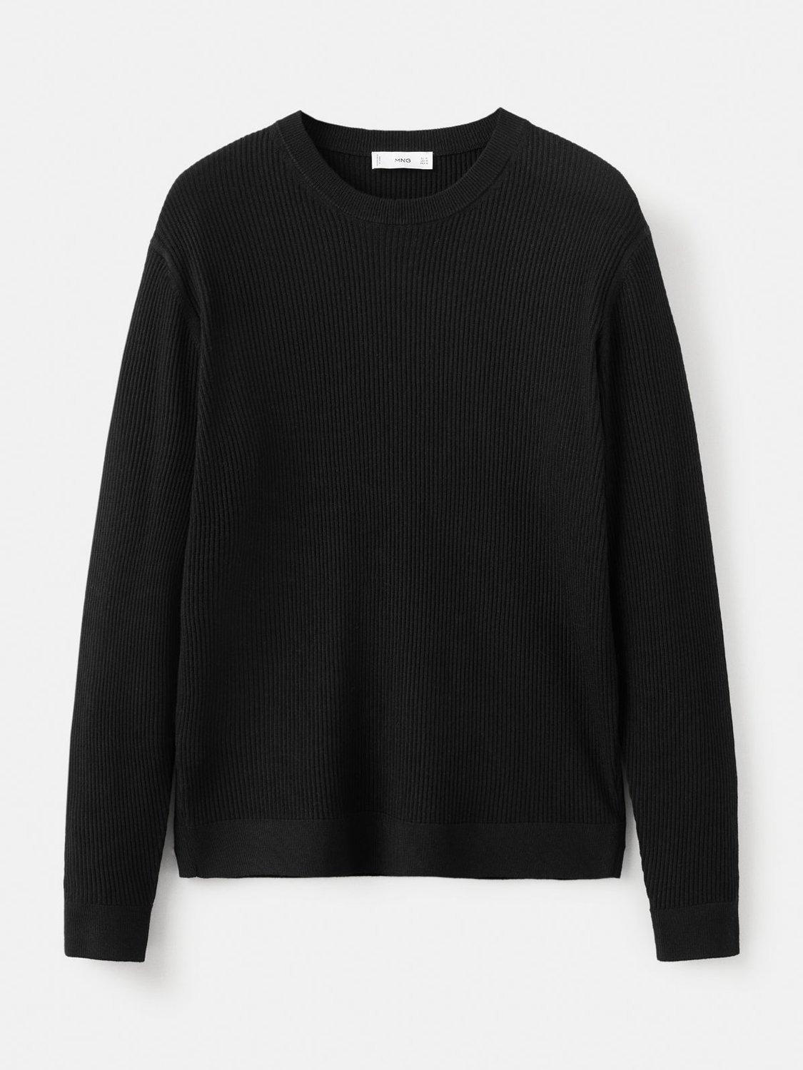 Product image 3 of 8, which shows Mango Antigua Crew Neck Jumper, Black, M