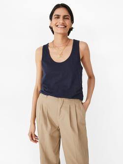 HUSH Scoop Neck Slub Tank Top, Midnight, Midnight