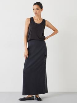 HUSH Scoop Neck Slub Vest Top - view 2, Black