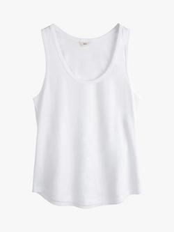 HUSH Scoop Neck Slub Vest Top, White