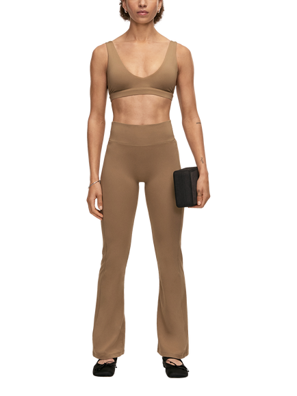 Cassall Soft Touch Flare Yoga Trousers, Light Khaki, Light Khaki