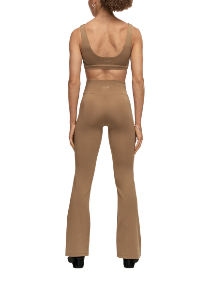 Cassall Soft Touch Flare Yoga Trousers, Light Khaki - view 2, Light Khaki