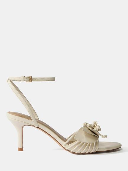 Mint Velvet Ankle Strap Heeled Sandals, Natural Cream