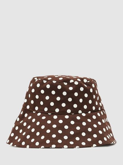 Reiss Paloma Polka Dot Bucket Hat, Chocolate - view 2, Chocolate