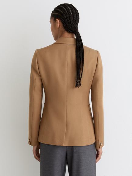 Reiss Gigi Double Breasted Wool Blend Jacket, Camel - view 2, Camel