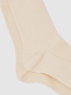 Reiss Hattie Honeycomb Textured Socks - view 2, Cream