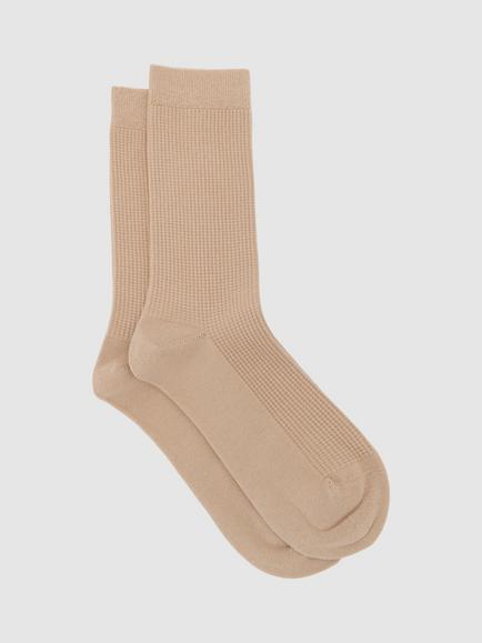 Reiss Hattie Honeycomb Textured Socks, Neutral