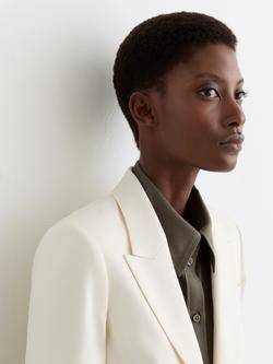 Reiss Malin Petite Single Breasted Blazer, Cream - view 2, Cream