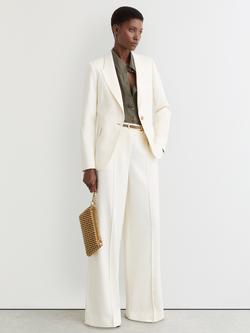 Reiss Malin Single Breasted Blazer, Cream, Cream