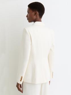 Reiss Malin Single Breasted Blazer, Cream - view 2, Cream
