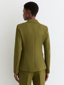 Reiss Priya Double Breasted Jacket, Green - view 2, Green