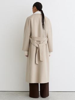 Reiss Marcela Colour Block Pure Wool Coat, Neutral - view 2, Neutral