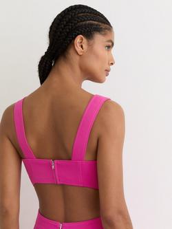 Reiss Dina Open Back Midi Dress, Raspberry Pink - view 2, Raspberry Pink