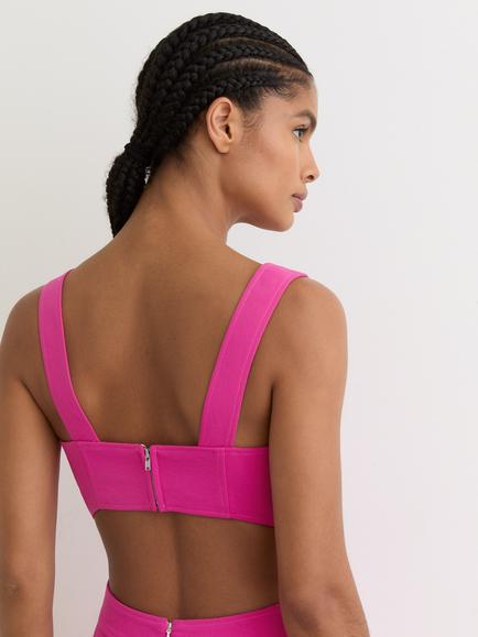 Reiss Dina Open Back Midi Dress, Raspberry Pink - view 2, Raspberry Pink