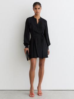 Reiss Eliana Lace Detail Mini Dress, Navy, Navy