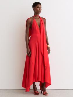 Reiss Evory Sheer Layered Maxi Dress, Orange, Orange