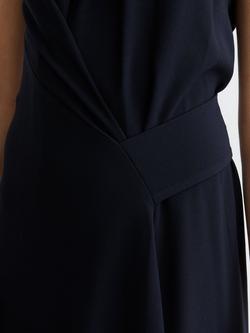 Reiss Maeve Drape Detail Midi Dress - view 2, Navy