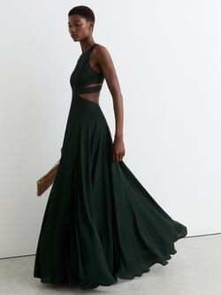 Reiss Paloma Cut Out Back Maxi Dress, Green - view 2, Green