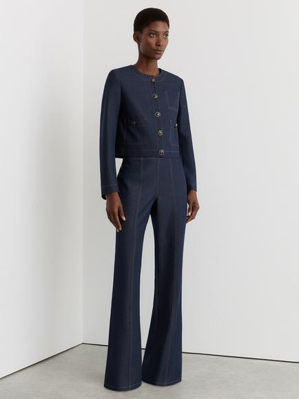 Reiss Edie Wide Leg Jeans, Dark Blue, Dark Blue