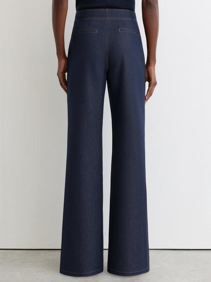 Reiss Edie Wide Leg Jeans, Dark Blue - view 2, Dark Blue