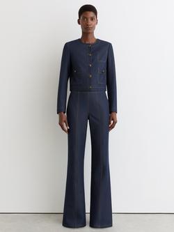 Reiss Petite Edie Flared Jeans, Dark Blue, Dark Blue