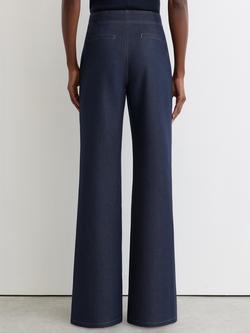 Reiss Petite Edie Flared Jeans, Dark Blue - view 2, Dark Blue