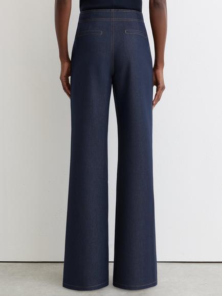 Reiss Petite Edie Flared Jeans, Dark Blue - view 2, Dark Blue